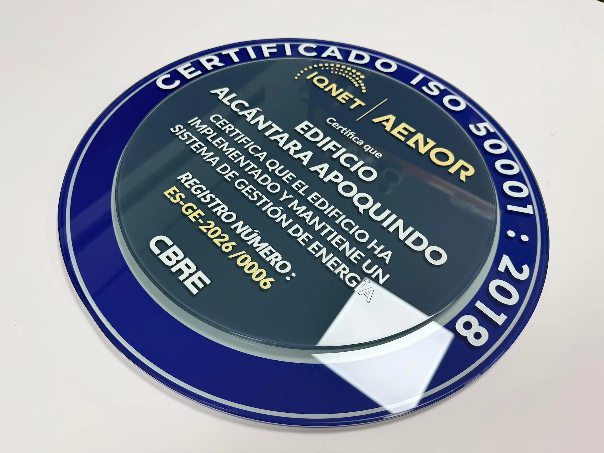 Certificado ISO 50001 CBRE Edificio Alcántara Apoquindo