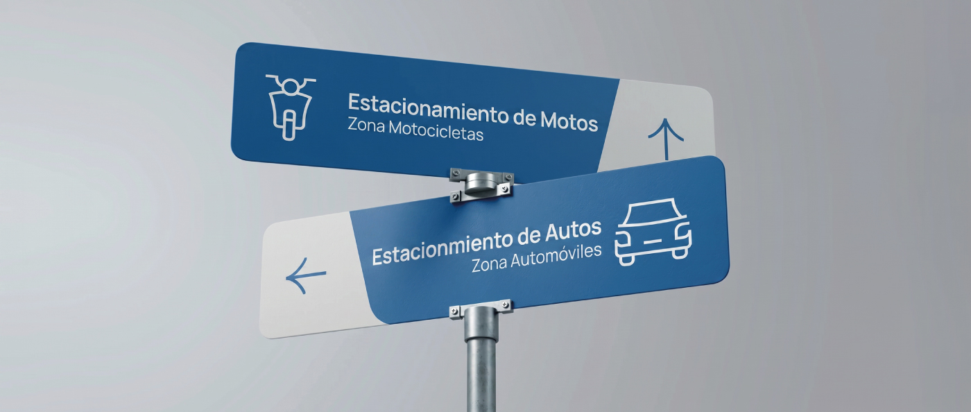 Sistema de wayfinding y señalética corporativa instalado en edificio de Santiago